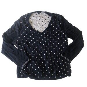 Tommy Hilfiger Womens Navy White Polka Dot Long Sleeve Sweater 1507 Size XXL